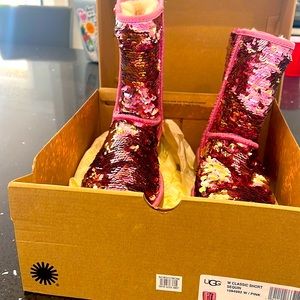 UGG classic short sequin boots